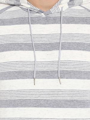 grey striped hooded t-shirt - 15968594 - Standard Image - 5