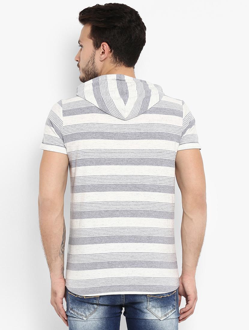 grey striped hooded t-shirt - 15968594 - Zoom Image - 3