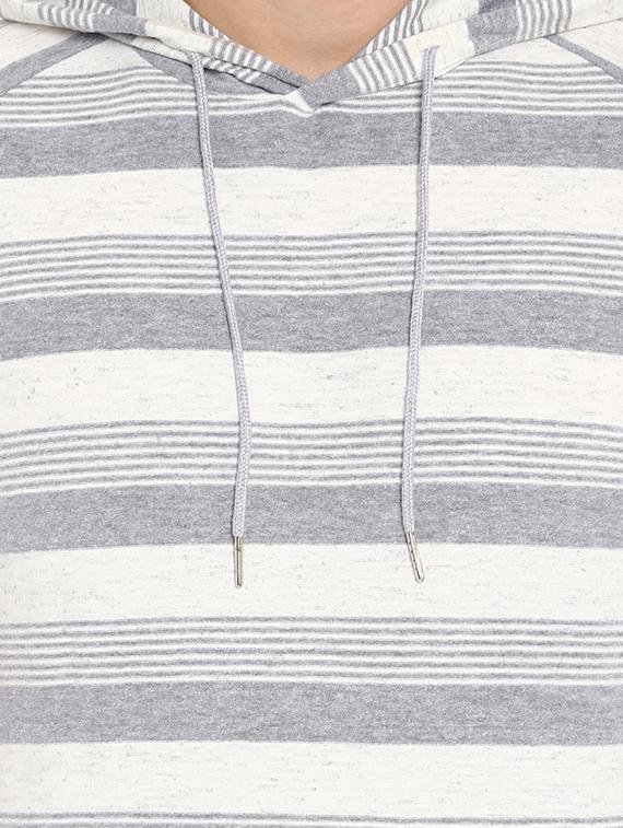 grey striped hooded t-shirt - 15968594 - Zoom Image - 5