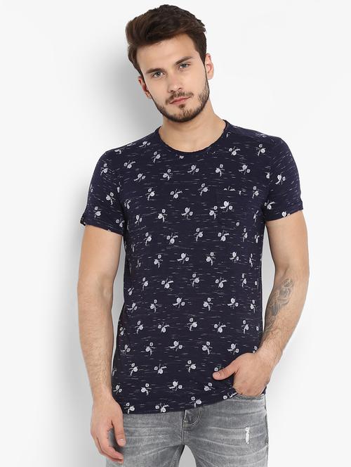 blue floral printed t-shirt - 15968600 - Standard Image - 1