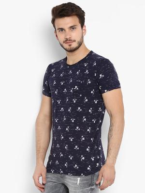 blue floral printed t-shirt - 15968600 - Standard Image - 2