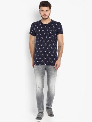 blue floral printed t-shirt - 15968600 - Standard Image - 4