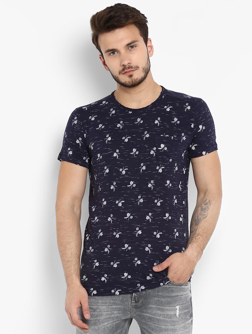 blue floral printed t-shirt - 15968600 - Zoom Image - 1