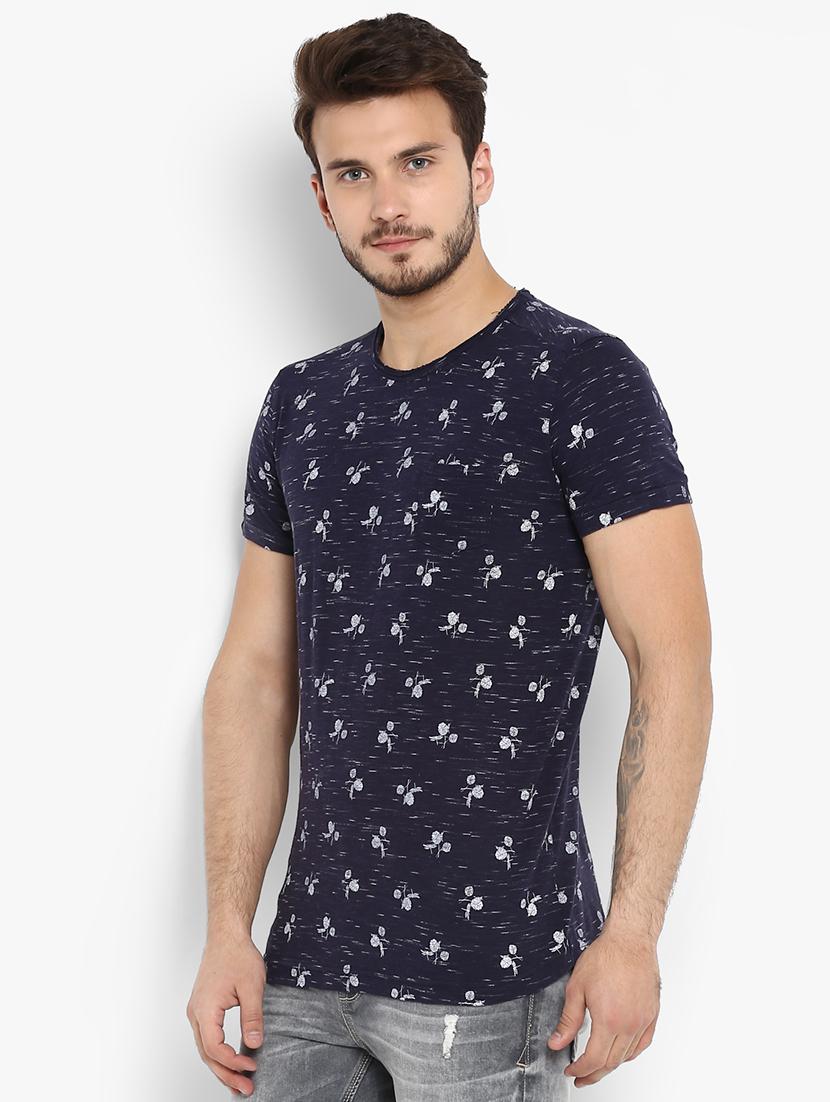 blue floral printed t-shirt - 15968600 - Zoom Image - 2