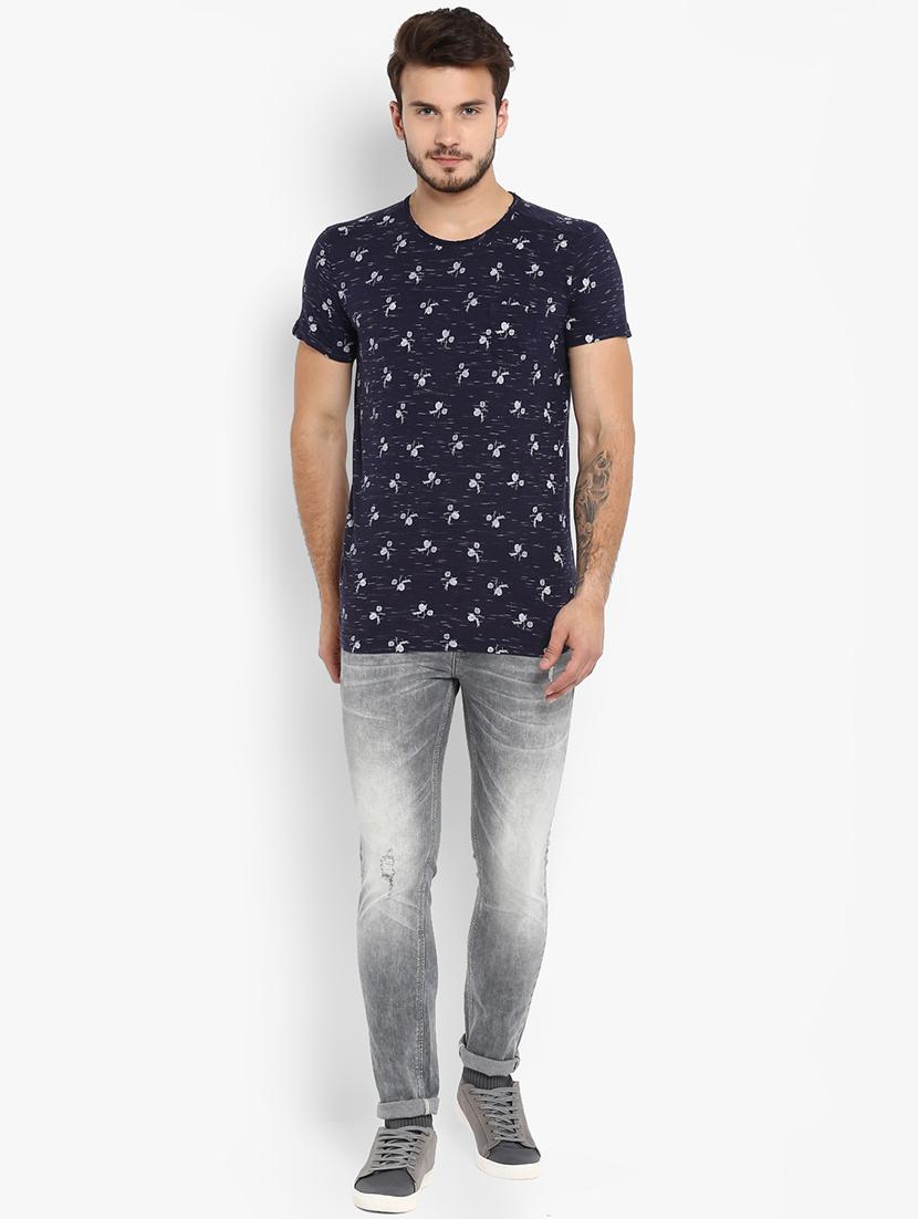 blue floral printed t-shirt - 15968600 - Zoom Image - 4