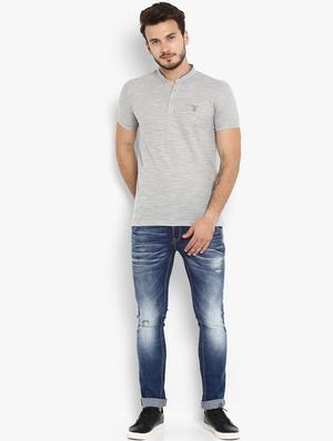 grey cotton collared t-shirt - 15968623 - Standard Image - 4
