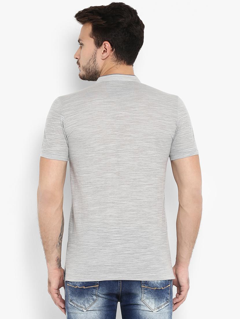 grey cotton collared t-shirt - 15968623 - Zoom Image - 3