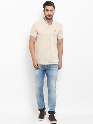 beige cotton collared t-shirt - 15968624 - Standard Image - 4