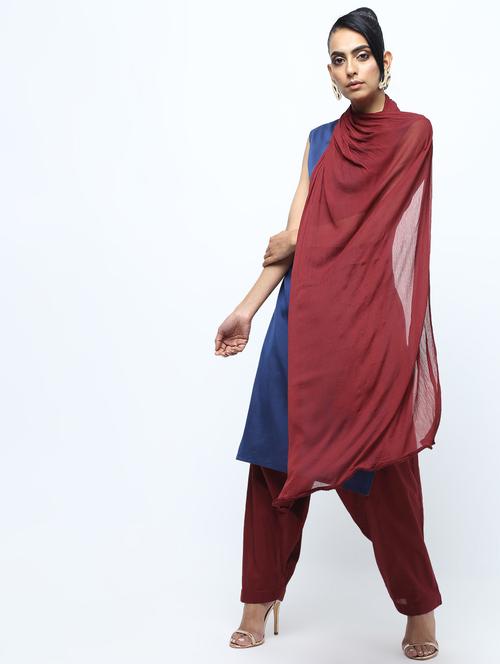 solid salwar with dupatta set - 15969129 - Standard Image - 1