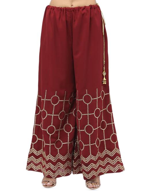 embroidered straight palazzo - 15969134 - Standard Image - 1
