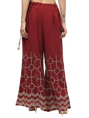 embroidered straight palazzo - 15969134 - Standard Image - 3