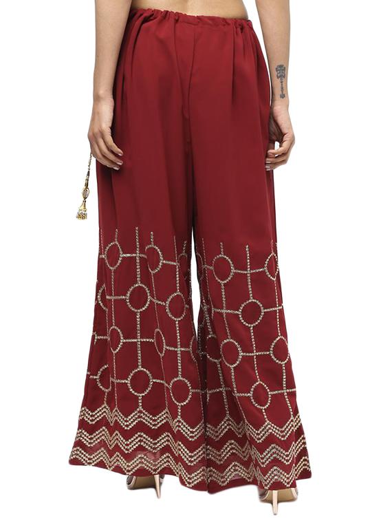 embroidered straight palazzo - 15969134 - Zoom Image - 3