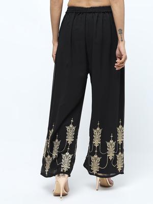 embroidered silk blend palazzo - 15969138 - Standard Image - 4