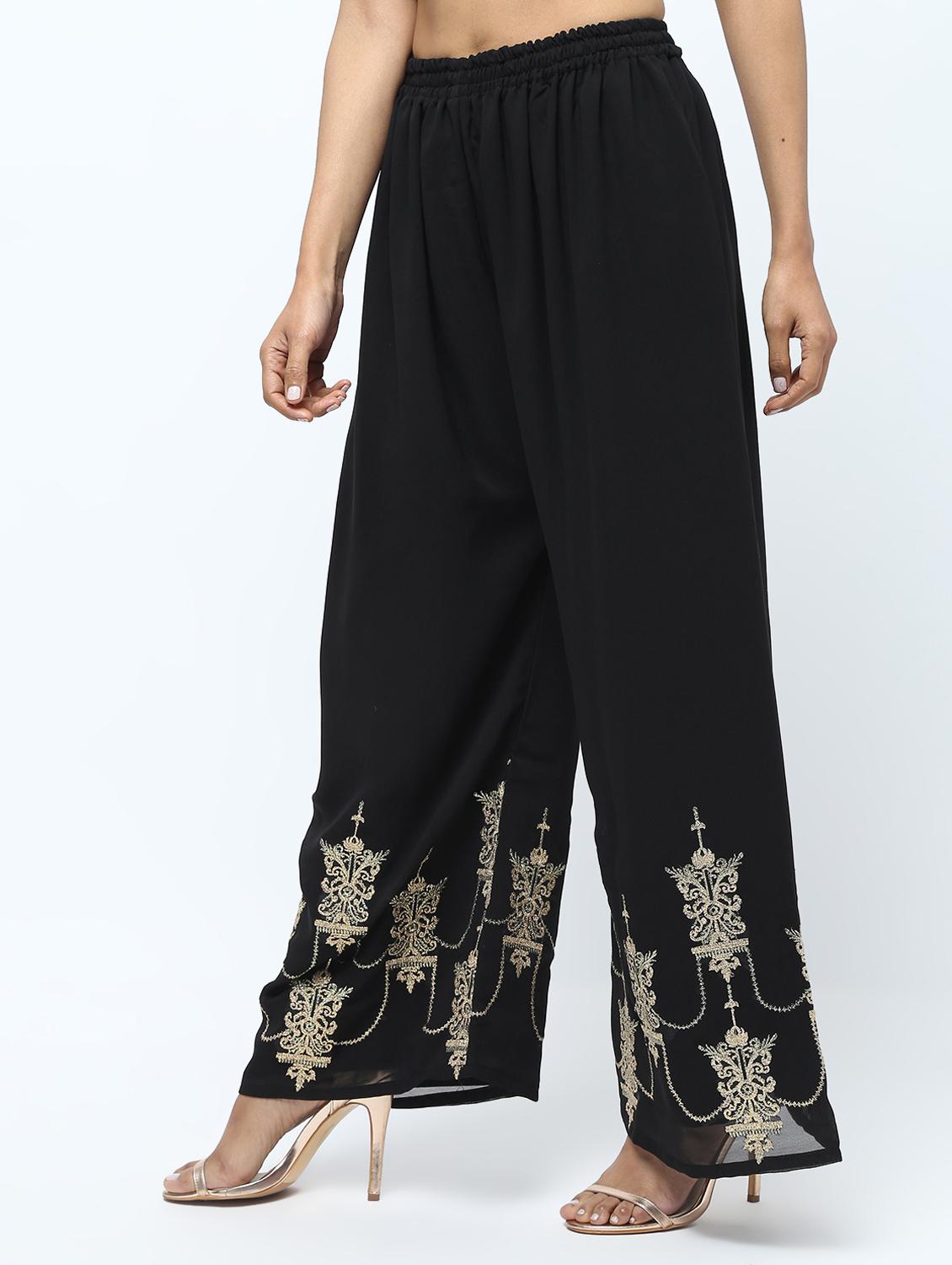 embroidered silk blend palazzo - 15969138 - Zoom Image - 2