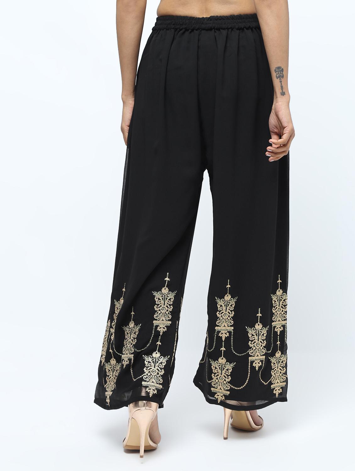 embroidered silk blend palazzo - 15969138 - Zoom Image - 4