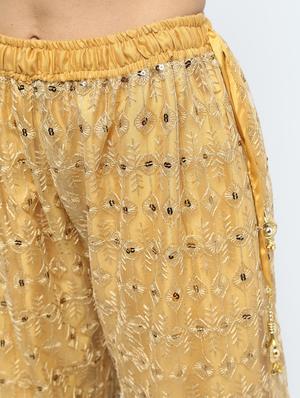 embroidered & sequined silk blend sharara - 15969139 - Standard Image - 5
