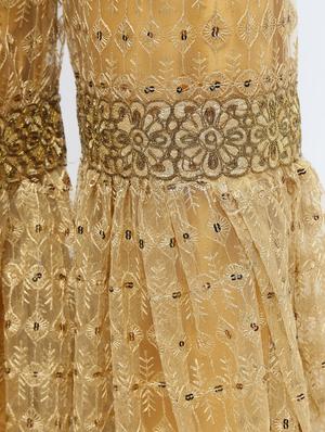 embroidered & sequined silk blend sharara - 15969139 - Standard Image - 6