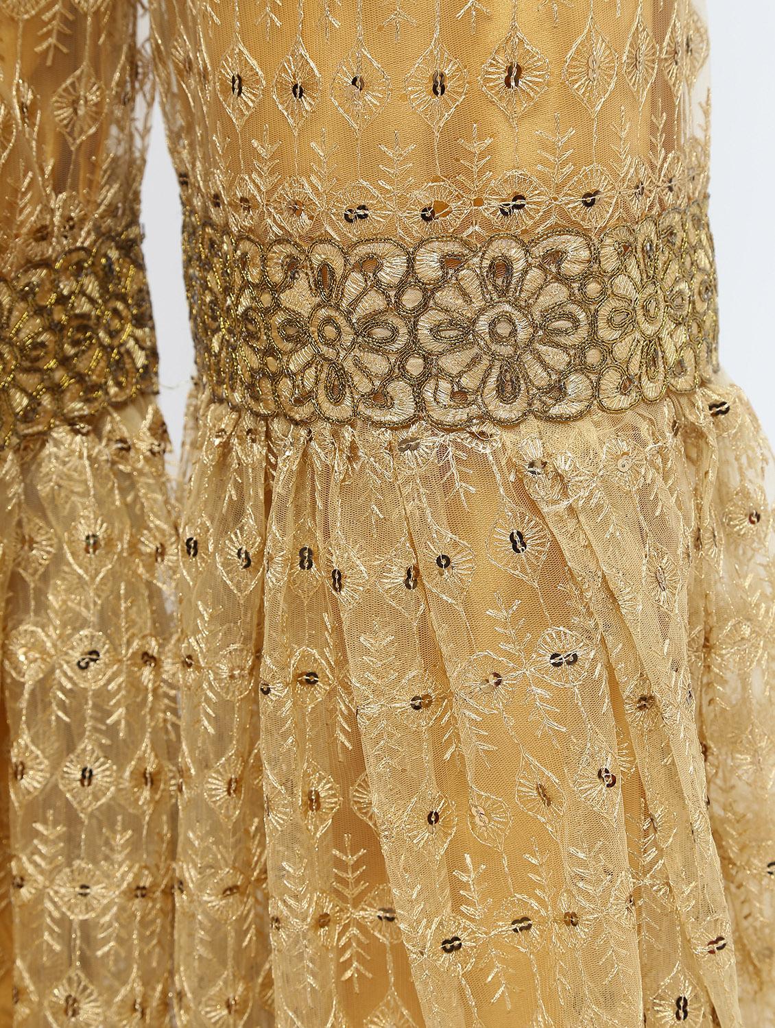 embroidered & sequined silk blend sharara - 15969139 - Zoom Image - 6