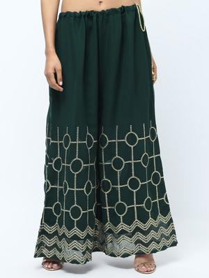 embroidered silk blend palazzo - 15969143 - Standard Image - 2