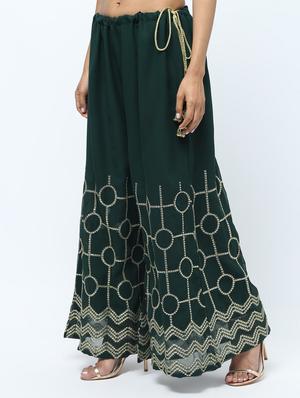 embroidered silk blend palazzo - 15969143 - Standard Image - 3