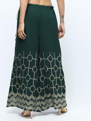 embroidered silk blend palazzo - 15969143 - Standard Image - 4