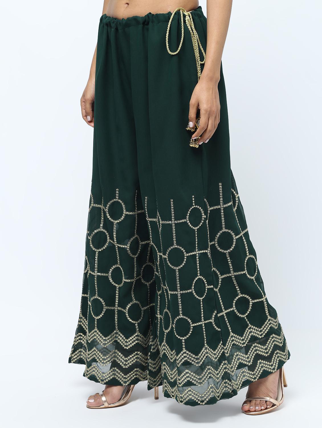 embroidered silk blend palazzo - 15969143 - Zoom Image - 3