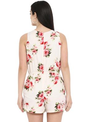 keyhole neck floral romper - 15969146 - Standard Image - 3