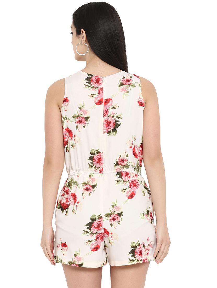 keyhole neck floral romper - 15969146 - Zoom Image - 3