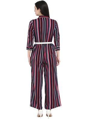 striped full leg jumpsuit - 15969148 - Standard Image - 3