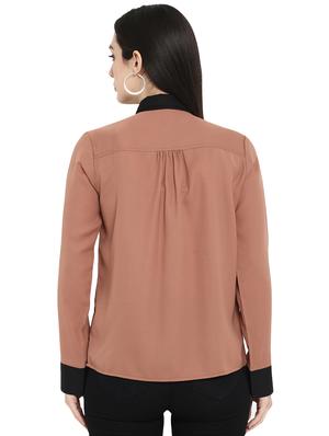 contrast detail gathered back shirt - 15969150 - Standard Image - 3