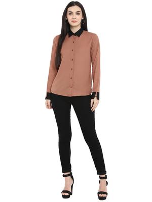 contrast detail gathered back shirt - 15969150 - Standard Image - 4