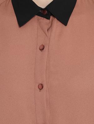 contrast detail gathered back shirt - 15969150 - Standard Image - 5