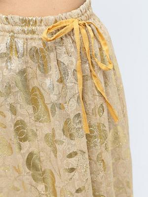 gold self-design brocade flared skirt - 15969156 - Standard Image - 5