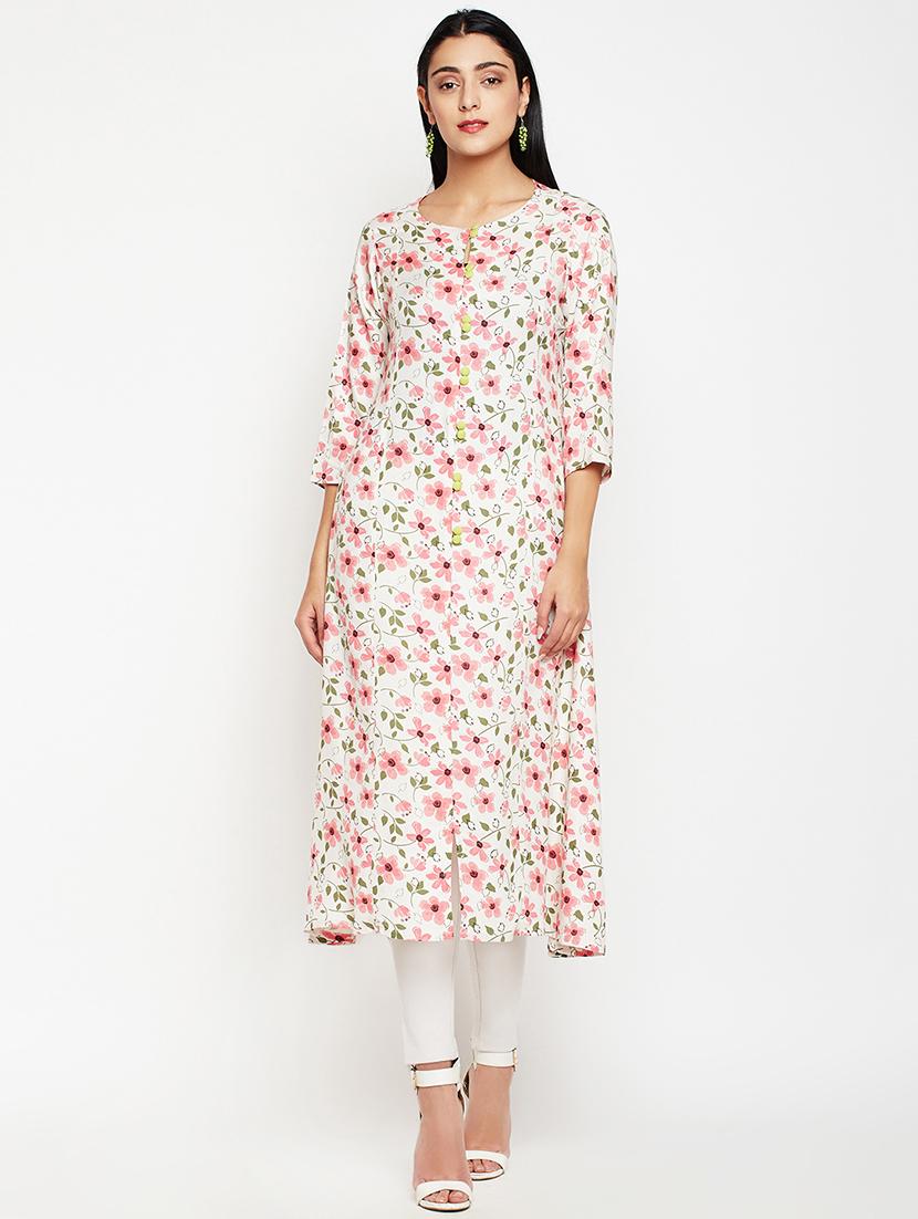 floral a-line kurta - 15969170 - Zoom Image - 1