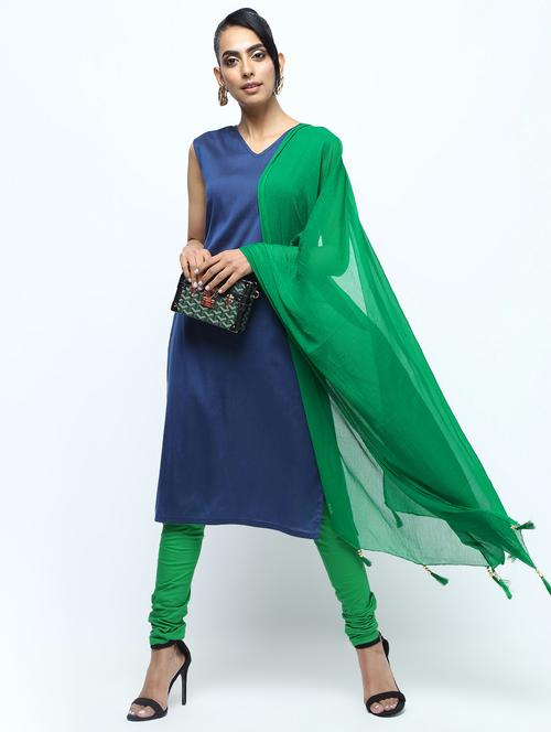 solid churidaar with dupatta set - 15969269 - Standard Image - 1