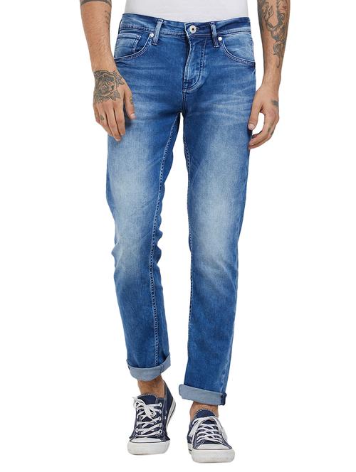 blue cotton washed jeans - 15969331 - Standard Image - 1