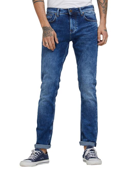 blue cotton washed jeans - 15969332 - Standard Image - 1