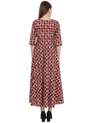 printed flared kurta - 15969440 - Standard Image - 3
