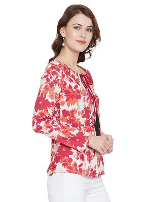 tassel tie up floral top - 15969488 - Standard Image - 2