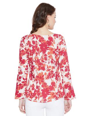 tassel tie up floral top - 15969488 - Standard Image - 3
