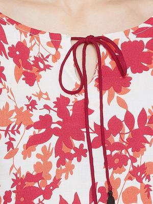 tassel tie up floral top - 15969488 - Standard Image - 5