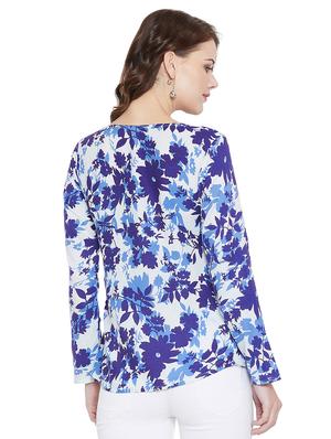 tassel tie up floral top - 15969489 - Standard Image - 3