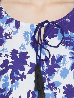 tassel tie up floral top - 15969489 - Standard Image - 5
