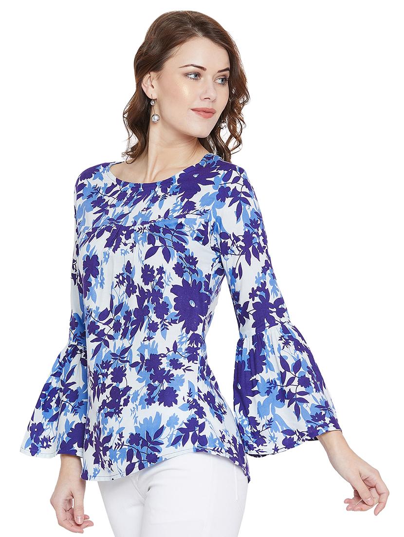 bell sleeved floral top - 15969490 - Zoom Image - 2