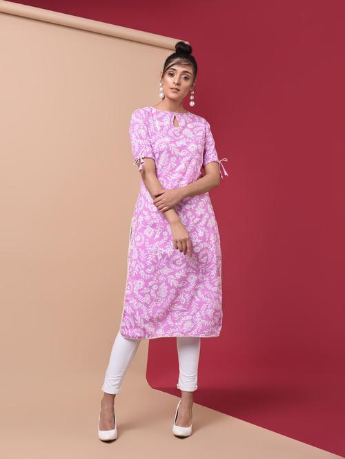 printed straight kurta - 15969569 - Standard Image - 1