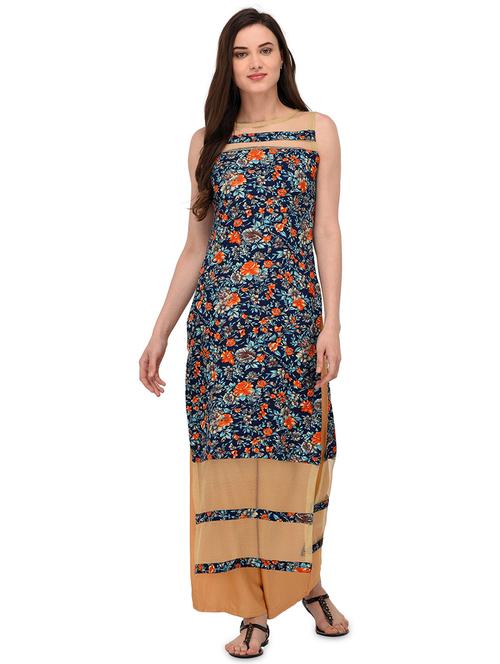 straight ditsy floral kurta - 15969638 - Standard Image - 1