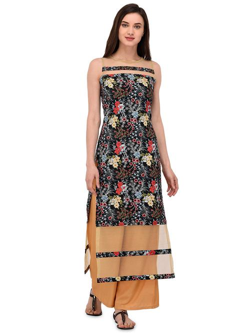 straight ditsy floral kurta - 15969639 - Standard Image - 1