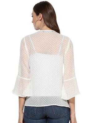 pin tucked button detail dobby top - 15969715 - Standard Image - 3