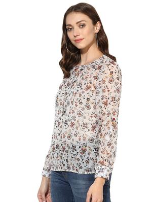 tie up neck floral top - 15969716 - Standard Image - 2