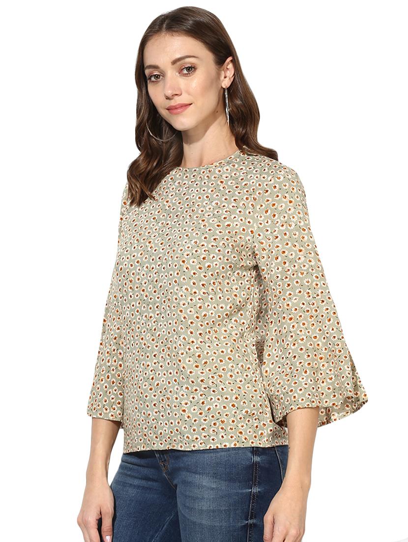 bell sleeved floral top - 15969718 - Zoom Image - 2